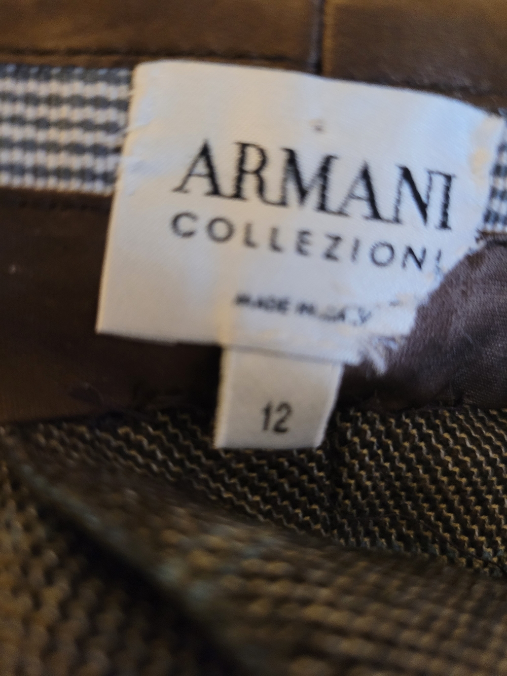 Armani Collezioni Brown and Cream Women's Pants
